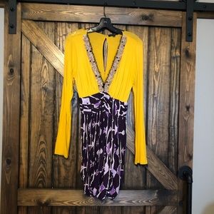 T-Bags Los Angeles Yellow Purple Dress size XS